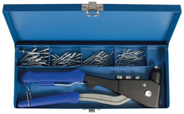 Projahn professionele blindklinknagelset, 61 stuks 1x blindklinknagel 395060 15x blindklinknagel aluminium, 398061