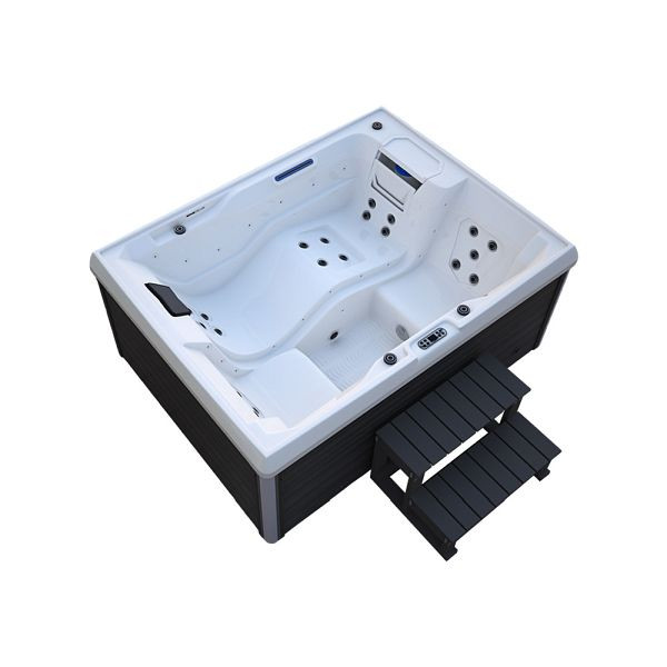 HOME DELUXE Outdoor Whirlpool STREAM - Met trap en thermische afdekking, 49272