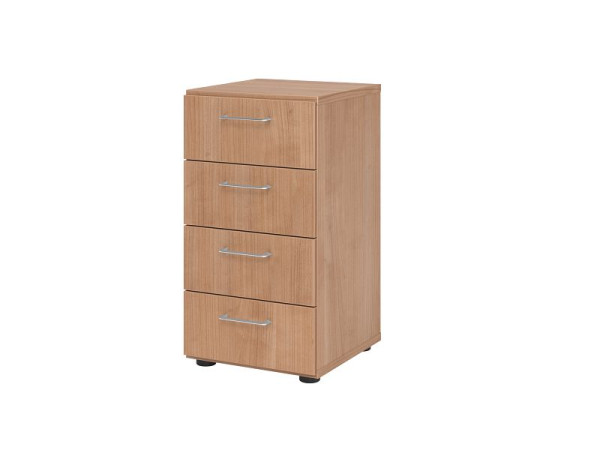 Hammerbacher ladekast 2OH, 4 laden, BS walnoot/walnoot, 40 x 41,7 x 74,8 cm, 4 laden, metalen handgreep, V924S4/N/N/BS