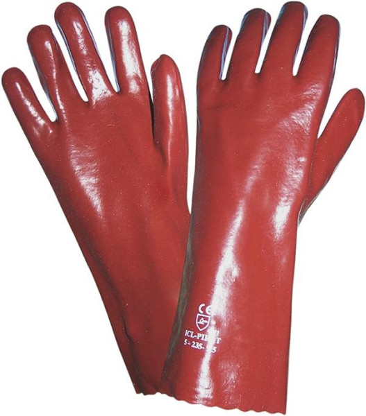 Hase Safety ROTTERDAM, PVC-Schutzhandschuhe rotbraun, BW-Trikot-futter 35cm, Größe: 9, VE: 6 Paar, 5096351-9