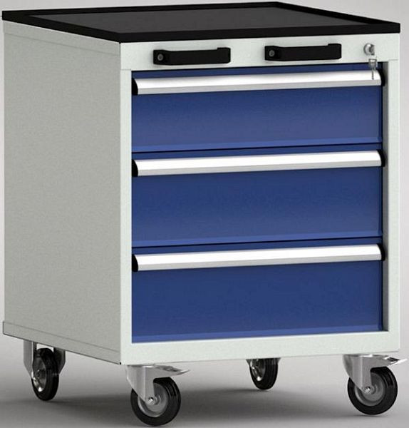 KLW standaard gereedschapswagen - 572 x 655 x 750 mm B x D x H met opstaande rand aan 4 zijden, FEA0600-03ESV-001