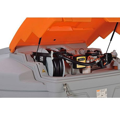 Cemo slanghaspel met 8 m slang DN 25 voor Cube dieseltank 5000 liter, 11092