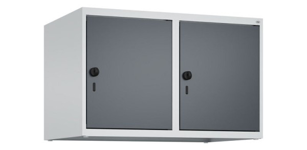 C+P kastopzet Classic PLUS, bovenkast, 7035/7016, veiligheidsdraaisluiting, 500x800x500mm, 2 vakken, 080090-22 S10008