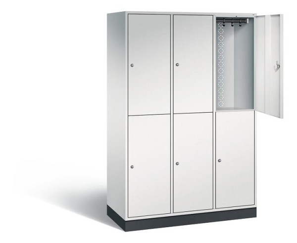 C+P locker dubbellaags XL Intro, H1950xB1220xD490mm, kleur: lichtgrijs, 8270-302 S10002