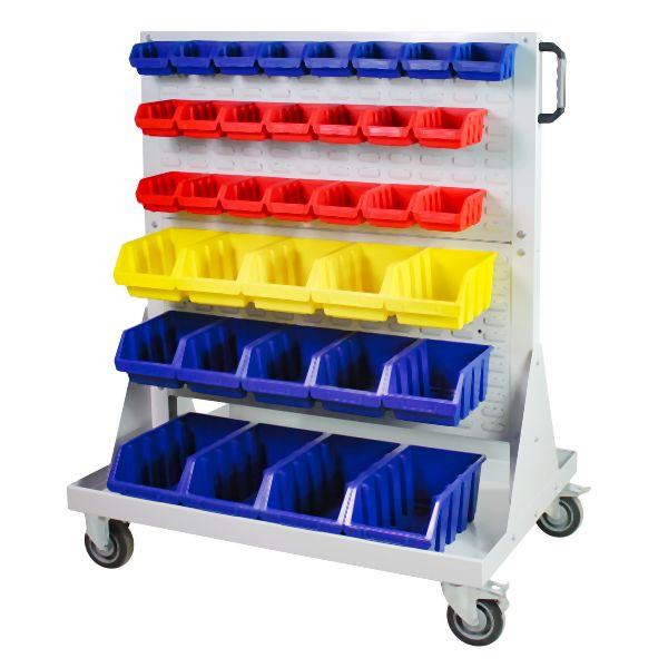 ADB-trolley met 4 sleufplaten en 72 opbergdozen, 19755