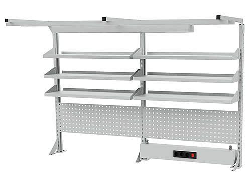Bedrunka + Hirth meerwandig bouwbreedte 2000, 1x energiekanaal, 2x geperforeerde wand, 6x plankafmetingen in mm (BxH): 2000 x 1250, 03.900.20.26-1