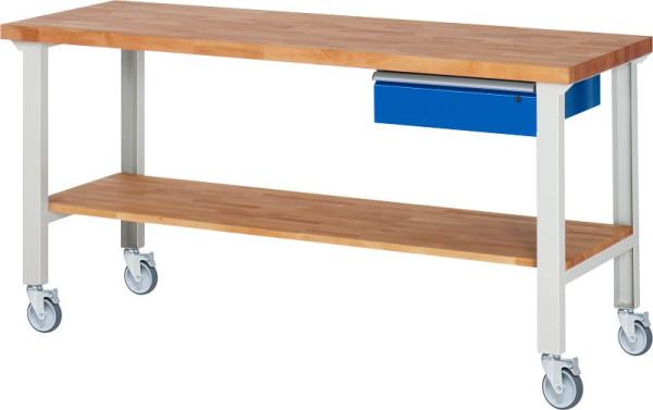 RAU verrijdbare werkbank 7001A7, 2000x700x1000mm, 4 zwenkwielen, 05-7001A7-207B4S4.11