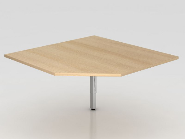 Hammerbacher tussenplaat trapeziumvormig / steunpoot vierkant eiken/zilver, vierkante vorm met afgeschuinde hoek, VRT12/E/S