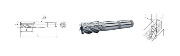 ELMAG HSS Co5 vingerfrees met morseconus DIN 845, Ø 63,0 mm, MK 5 (kort), 74018