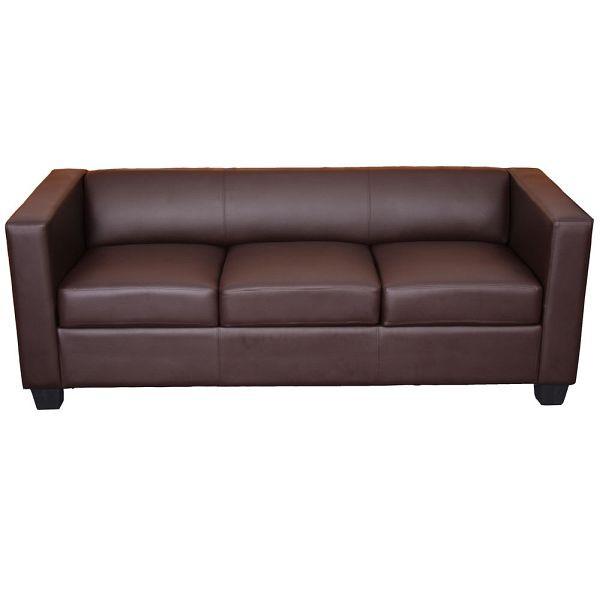 Mendler 3-zits bank bank lounge bank Lille, kunstleer, coffee, 17391+17392+17393