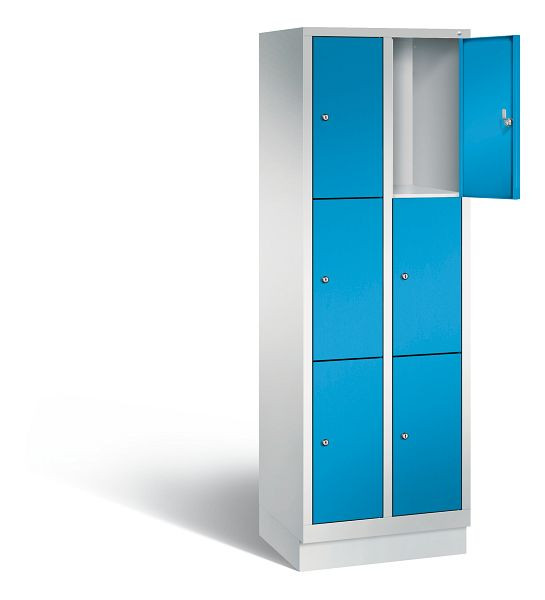C+P lockerkast Evolo, H1800xB610xD500mm, kleur: lichtgrijs/lichtblauw, 48020-203 S10010