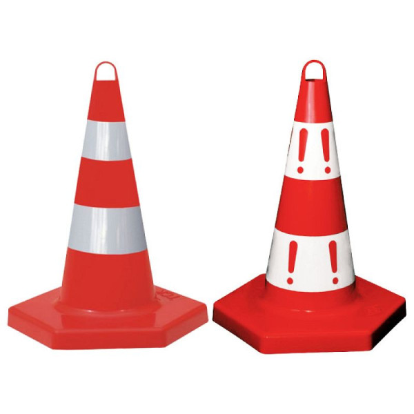 Stein HGS HGS verkeerskegel van PP met universeel oog, met 2 witte strepen / met !-symbool, 12408