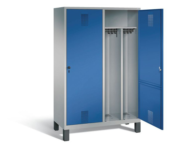 C+P zwart wit kastje Evolo, H1850xW1190xD500mm, kleur: wit aluminium / gentiaanblauw, 48210-40 S10070
