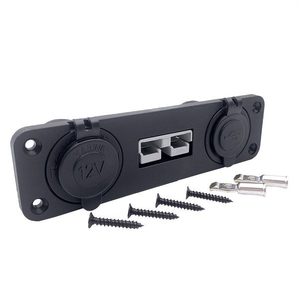 Offgridtec inbouwframe Anderson-stekker - USB-aansluiting - sigarettenaansteker, 8-01-014990