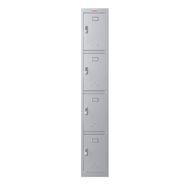 Phoenix PL-serie 1 kolom 4 deuren 300 mm diep persoonlijk kluisje in grijs met elektronisch slot, PL1433GGE