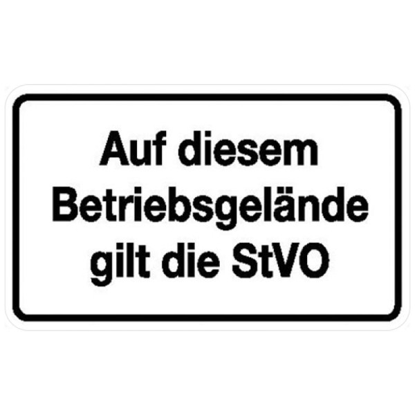 Steen HGS verkeersbord, op dit terrein geldt de StVO, 600 x 400 mm, 11.5695