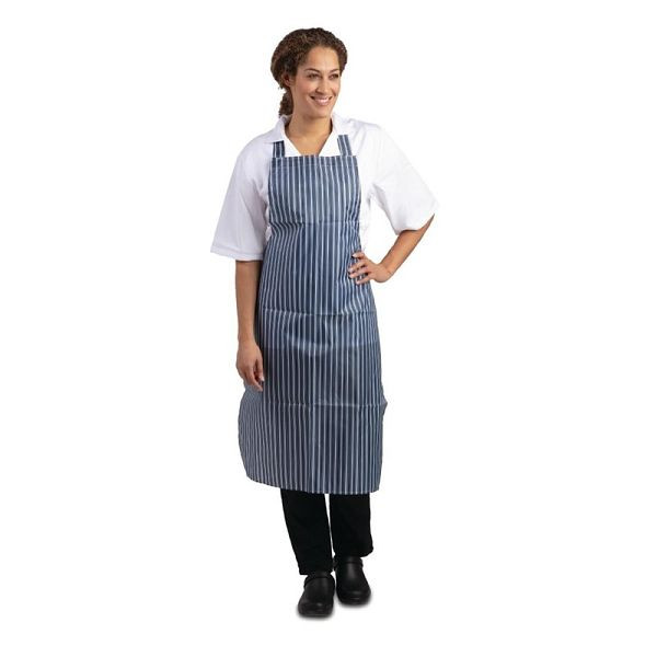 Whites waterdicht schort blauw wit gestreept, A580