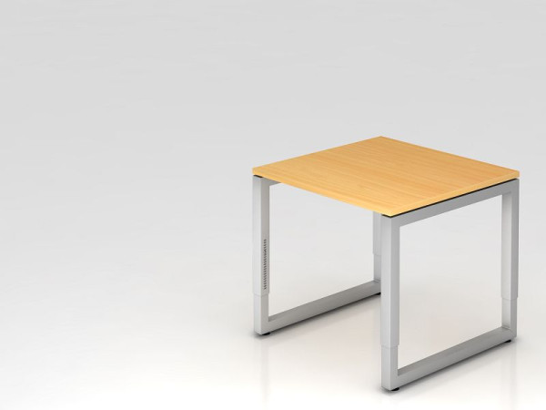 Hammerbacher bureau O-voet vierkant 80x80cm beuken, rechthoekige vorm met zwevend tafelblad, VRS08/6/S