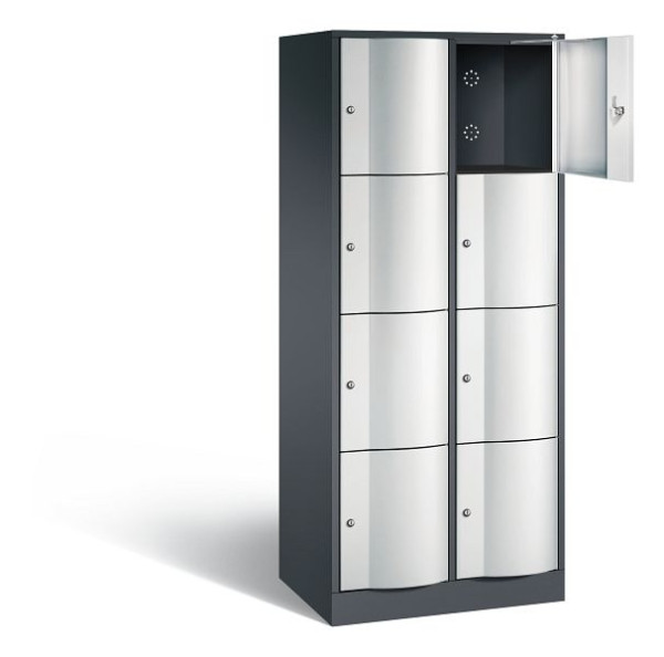C+P lockerkast Resisto, H1950xW772xD540mm, kleur: zwartgrijs/lichtgrijs, 8470-272 S10114