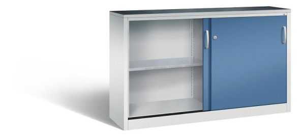 C+P schuifdeurkast Acurado, H1000xB1600xD400mm, kleur: lichtgrijs / verre blauw, beugelgreep, 2146-09 S10066