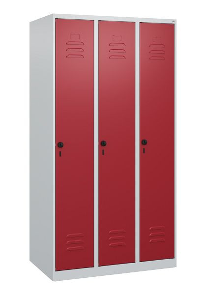 C+P luierkluis Classic PLUS met middenwand, 3 vakken, 1700x900x500mm, 7035/3003, veiligheidsdraaigrendel, 0800007-30F S10001