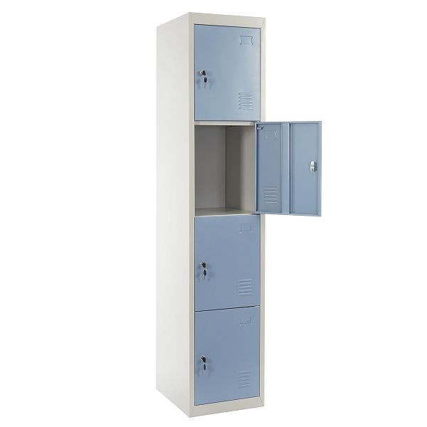 Mendler locker Boston T163, lockerkast locker voor waardevolle spullen, metaal 180x38x45cm, blauw, 34559
