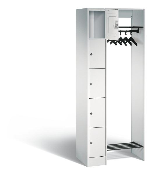C+P open garderobe serie 8070, H1950xW740xD480mm, kleur: lichtgrijs, 80700-00 S10000