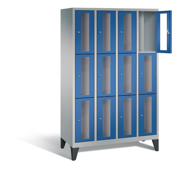 C+P lockerkast Classic, H1850xB1190xD500mm, kleur: wit aluminium / gentiaanblauw, 8010A403 S10010