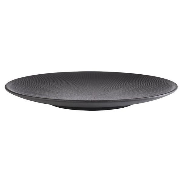 APS bord -NERO-, Ø 42 cm, hoogte: 3,5 cm, melamine, zwart, 85066
