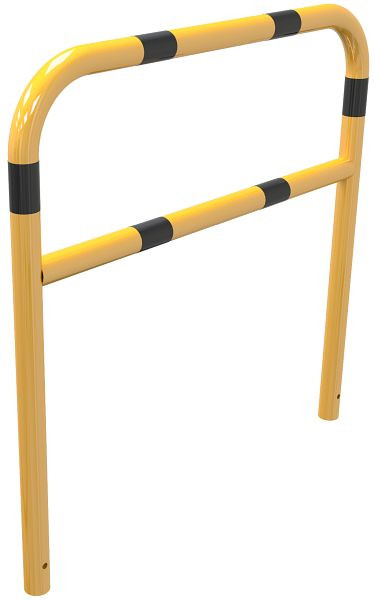 Schakedeflectorstang van stalen buis Ø60mm, breedte: 1200mm, totale hoogte: 1200mm, met dwarsbalk, thermisch verzinkt, gecoat geel/zwart, 465_23BG