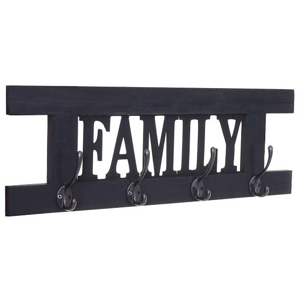 Mendler wandkast HWC-C60 Family, kledingkast kastpaneel, shabby look vintage 60x21cm, donkergrijs, 62966