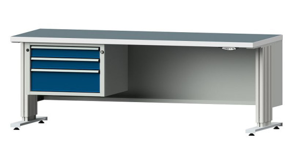 ANKE werkbanken werktafel LIFT met onderstel, model 623 VL, 2000 x 800 x 740-1140 mm, RAL 7035/5010, UBP 40 mm, 405.372