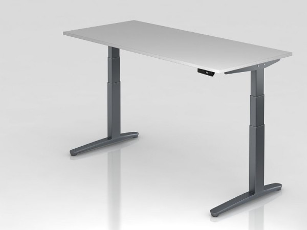 Hammerbacher elektrisch zit-sta bureau 180x80cm grijs/grafiet, rechthoekige vorm, VXBHM19/5/GG