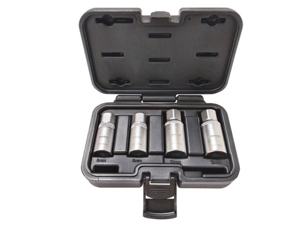 Projahn 1/2" (12,5mm) dopsleutelset voor draadstangen, stokbouten en draadeinden M6-M8-M10-M12 4-delig, 3063