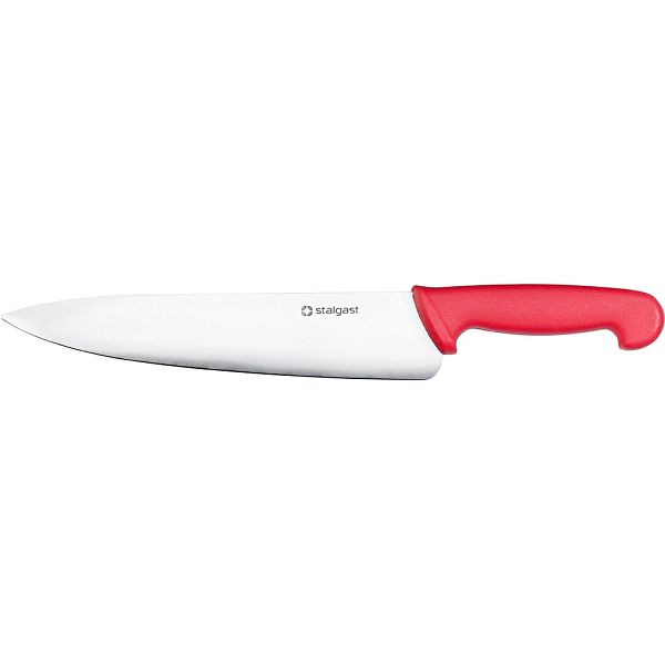 Stalgast-koksmes, HACCP, rood handvat, roestvrijstalen lemmet 25 cm, MS0931250