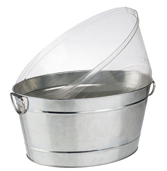 APS drinkbak -TIN-, 50 x 32 cm, hoogte: 23 cm, metaal, gegalvaniseerd, PVC, met kunststof inzetstuk, 18 liter, 36096