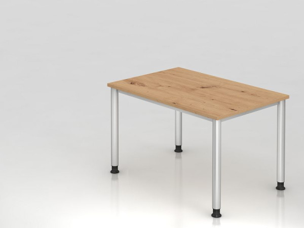 Hammerbacher bureau HS12, 120 x 80 cm, blad: knoestig eiken, 25 mm dik, 2 mm ABS rand, rechthoekige vorm, VHS12/R/S