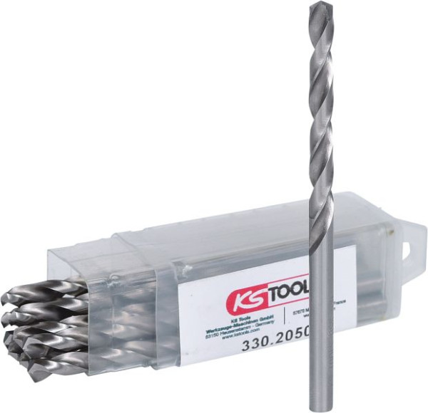 KS Tools HSS-G spiraalboor, 5 mm, 10 stuks, 330.2050