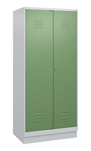 C+P luierkluis Classic PLUS, dubbele locker, onderbouw, 2 vakken, 1800x800x500mm, 7035/6011, cilinderslot, 0800227-22P S10021