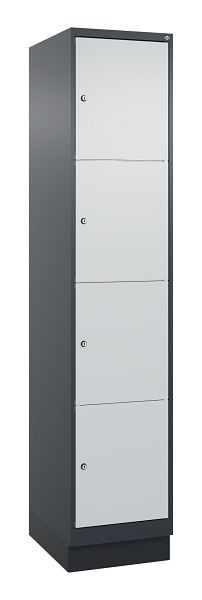 C+P lockerkast Classic PLUS, onderstel, 1950x400x500mm, 7016/7035, met 4 vakken, 080020-124 S10016