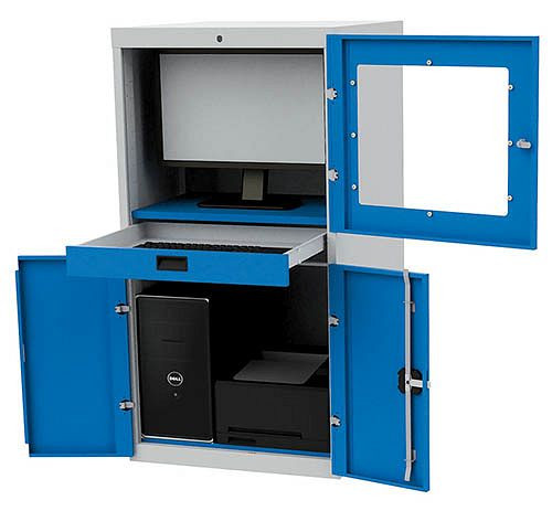 Bedrunka + Hirth stationaire computerkast, aantal lades: 1, aantal dubbele deuren: 2, afmetingen in mm (BxDxH): 680 x 736 x 1319, 04.118.002