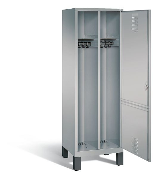 C+P zwart wit kastje Evolo, H1850xB610xD500mm, kleur: wit aluminium, 48210-20 S10064