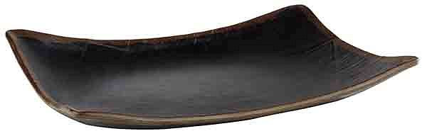 APS dienblad -MARONE-, 32,5 x 23,5 cm, hoogte: 4,5 cm, melamine, zwart, met bruine rand, 84119