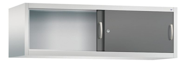 C+P bovenkast Acurado, H500xB1600xD500mm, kleur: lichtgrijs / vulkaangrijs, beugelgreep, 1 niveau, 2154-00 S10081