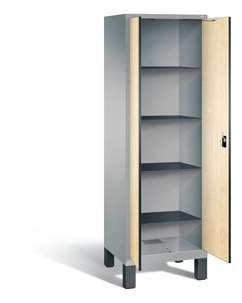 C+P washok Evolo, H1850xW610xD500mm, kleur: wit aluminium / Donau esdoorn decor, 48212-20B S10107