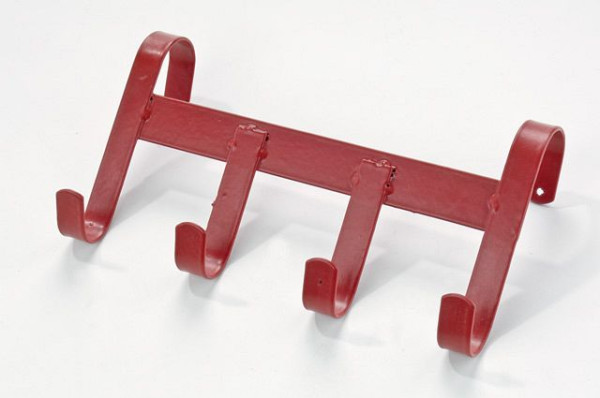 Growi hoofdstelhouder, met 4 haken en beugel, om op te hangen, metaal, kleur: rood, 10050667