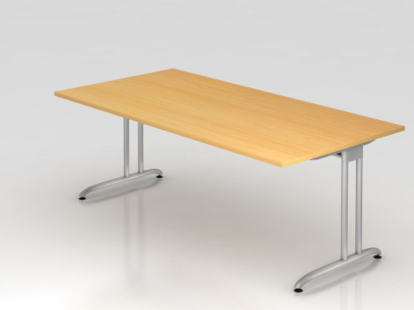 Hammerbacher bureau C-poot 200x100cm beuken, werkhoogte 72 cm, VBS2E/6/S
