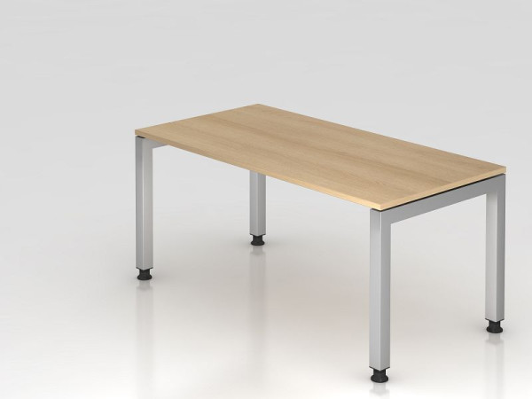 Hammerbacher bureau U-poot vierkant 160x80cm eiken, rechthoekige vorm, zwevend blad, VJS16/E/S