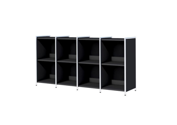 Kerkmann smal dressoir, 3 x smalle aanbouwdressoirs, als vakkenplanken, open voor 2 OH, Artline, B 1580 x D 380 x H 780 mm, antraciet, 13795313