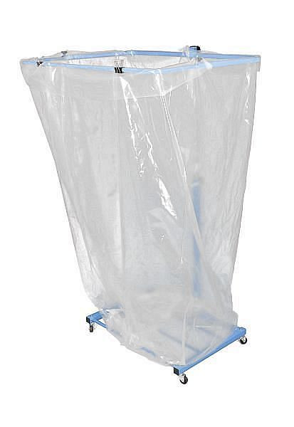 Renner grootvolume-recyclingverzamelaar VARIO, verrijdbaar, breedte 1100 mm x diepte 640 m, lichtblauw, geschikt voor vouwzakken 2500 L, 8029-00